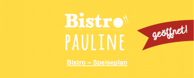Speiseplan Bistro Pauline